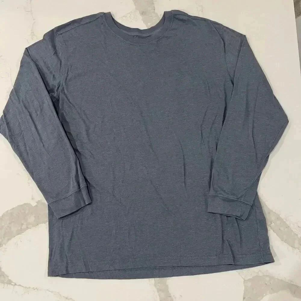Blue Mountain Jersey Crewneck Long Sleeve T Shirt Navy Heather Men's XL Casual